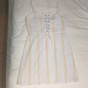 ⭐️WHITE & YELLOW STRIPED SUMMER DRESS